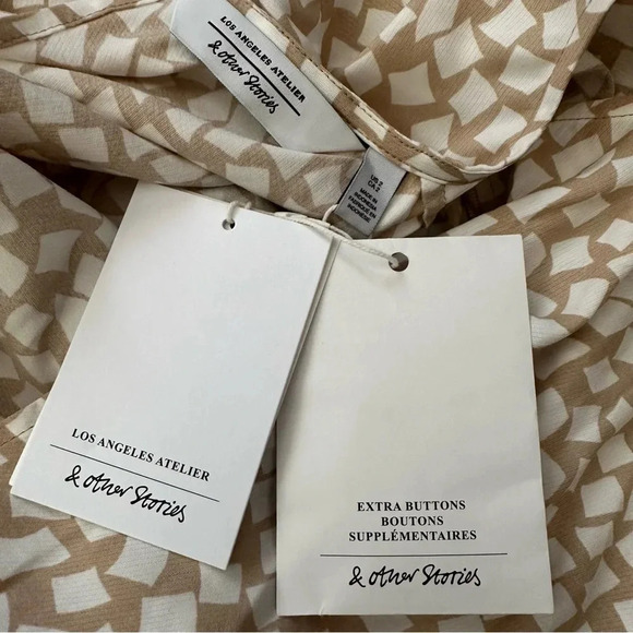 & OTHER STORIES Printed Knot Detail Mini Dress 2 NWT - Picture 7 of 7